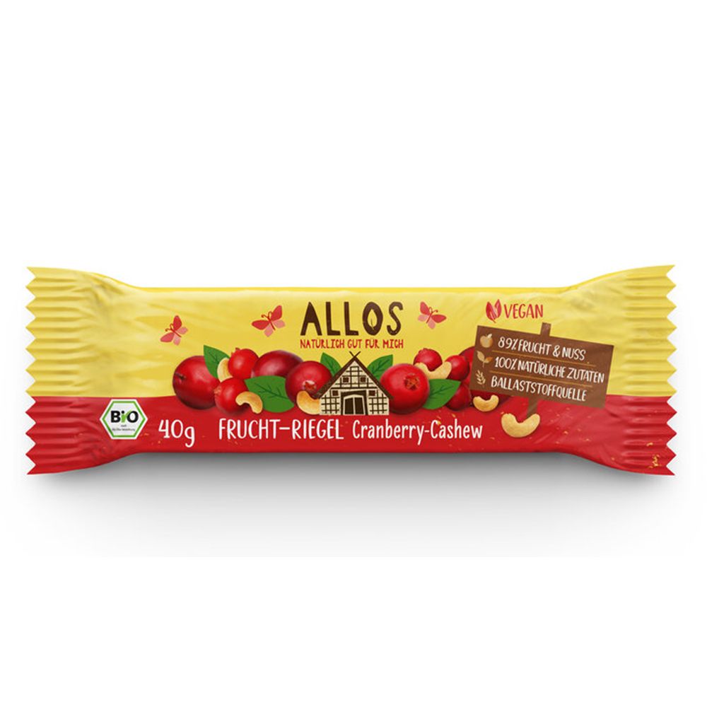 ALLOS Bio Barre fruitée canneberge noix de cajou