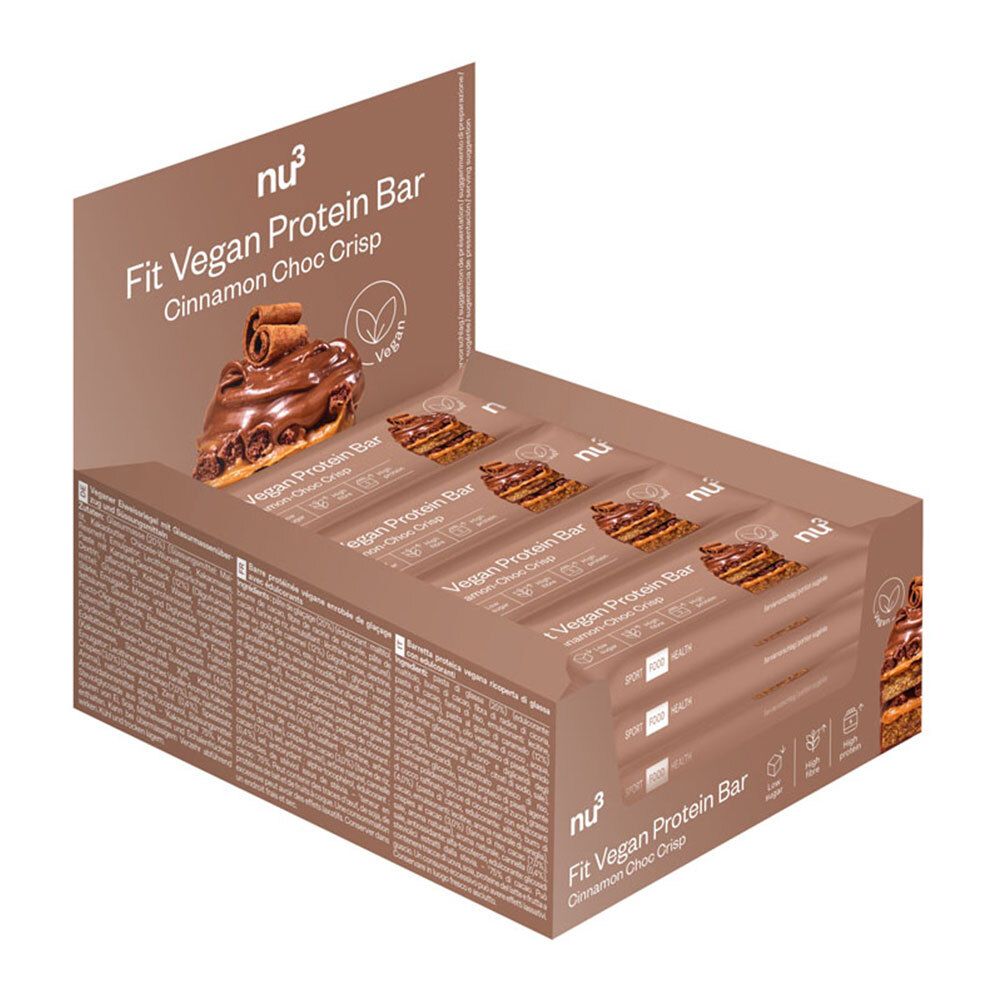 nu3 Fit Vegan Protein Bar Cinnamon-Choc Crisp