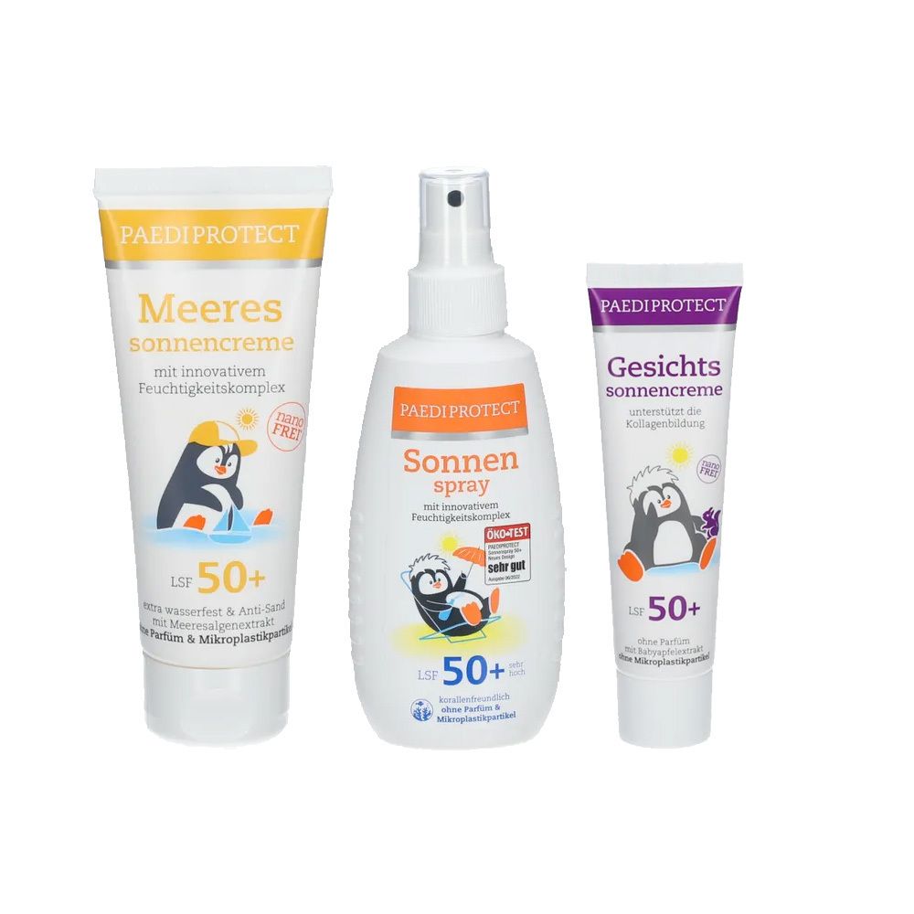 PAEDIPROTECT Meeressonnencreme + Sonnenspray + Gesichtssonnencreme: product photo