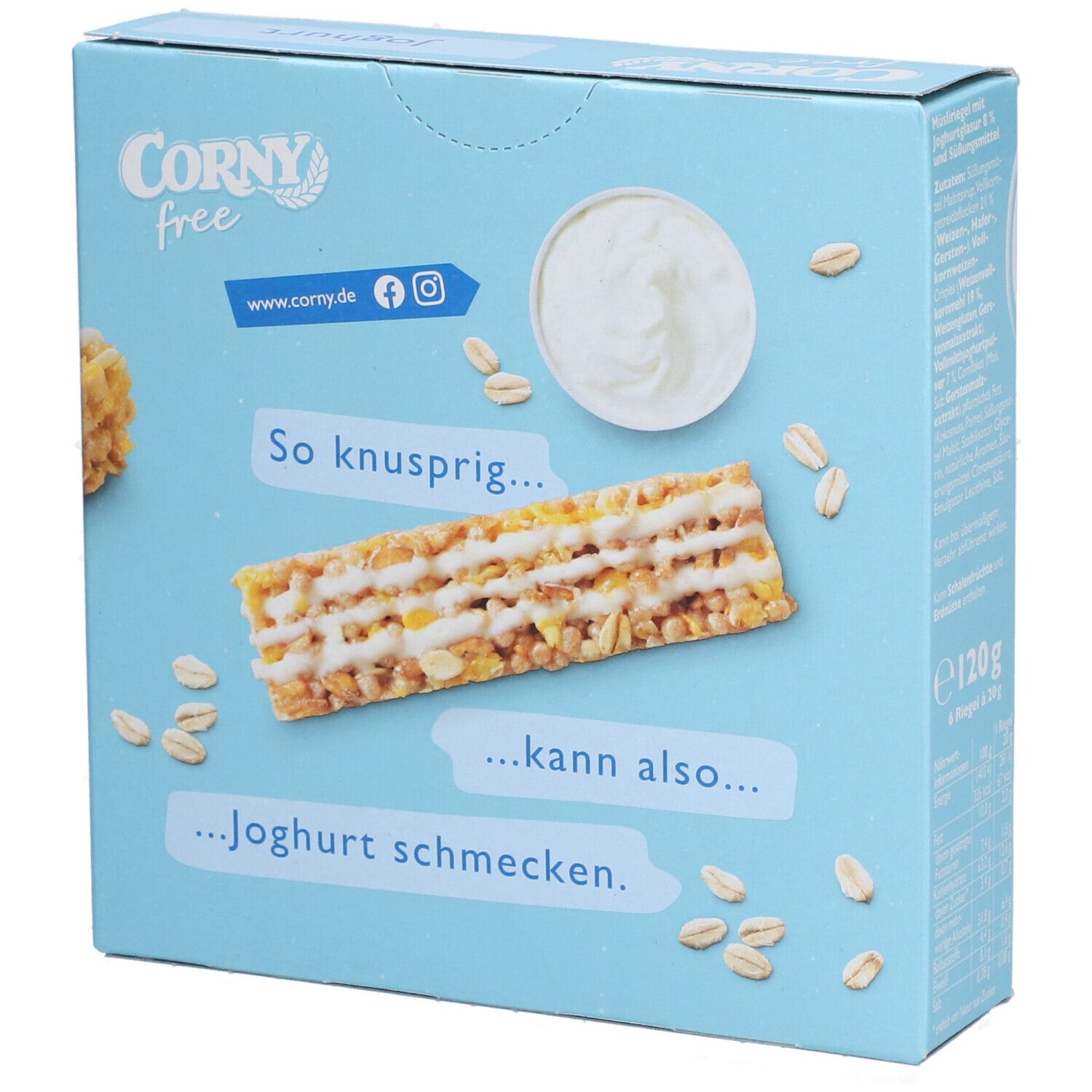 CORNY Free Barres Yaourt sans sucre ajouté
