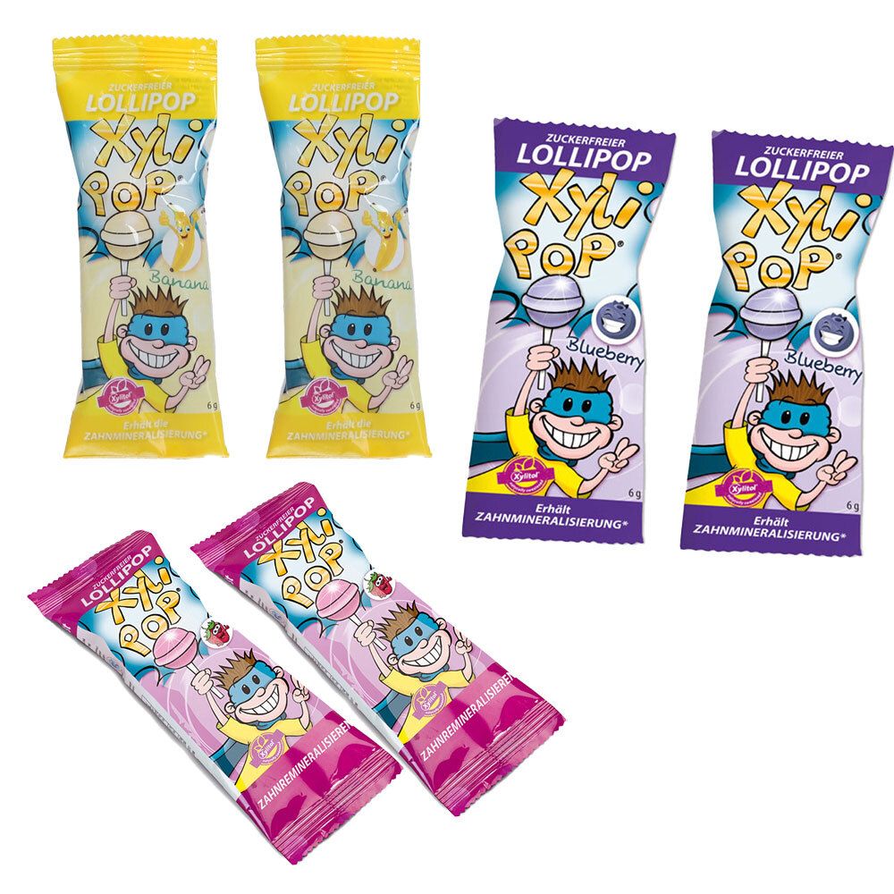 6er Mix-Set XyliPOP® Zuckerfreier Lollipop