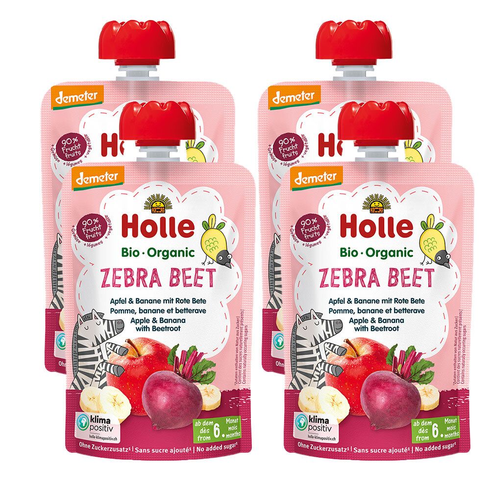 HOLLE Zebra Beet - Pomme & banane avec betterave rouge - 6 mois et +