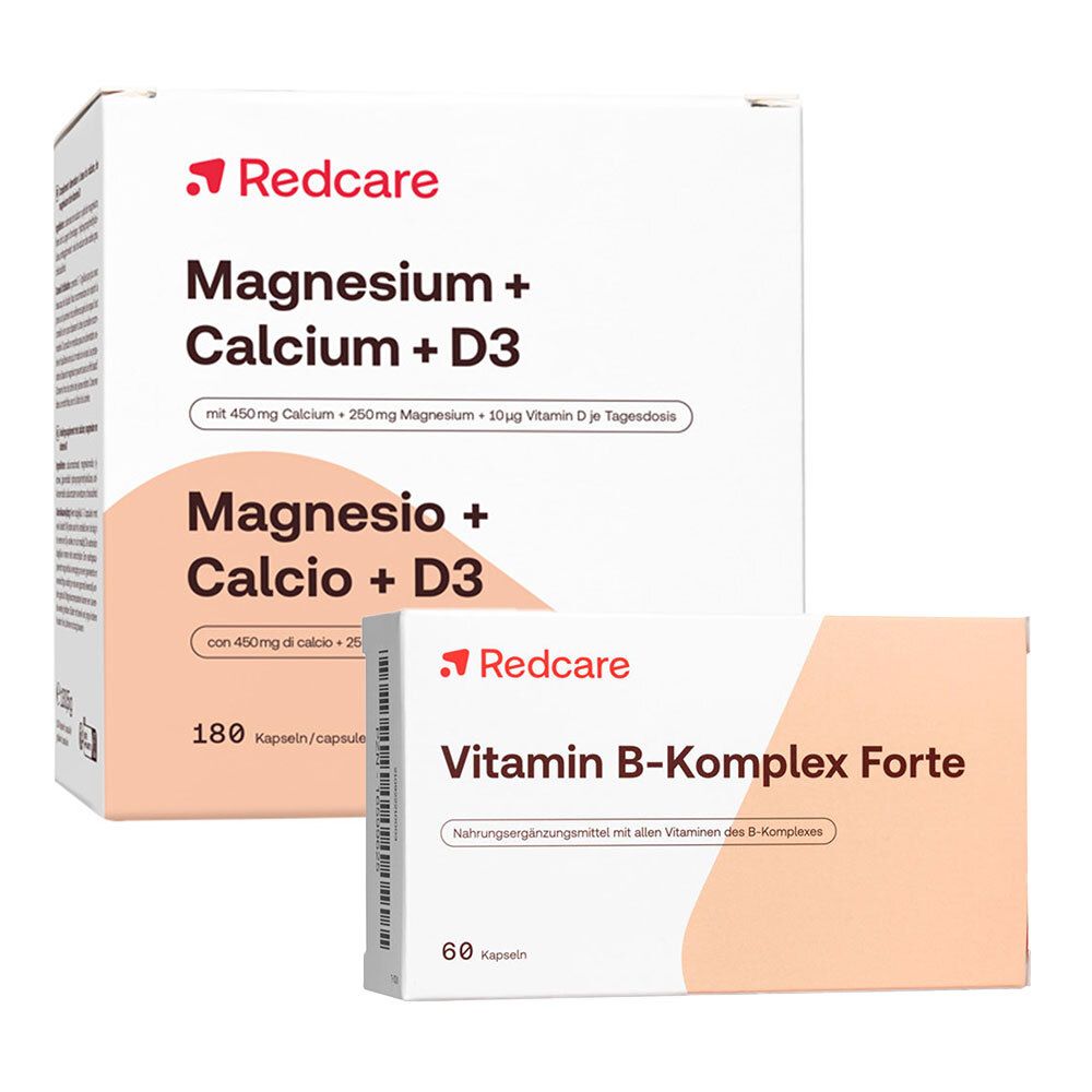 RedCare Vitamine B-Complex Forte + Redcare Magnésium + Calcium + D3