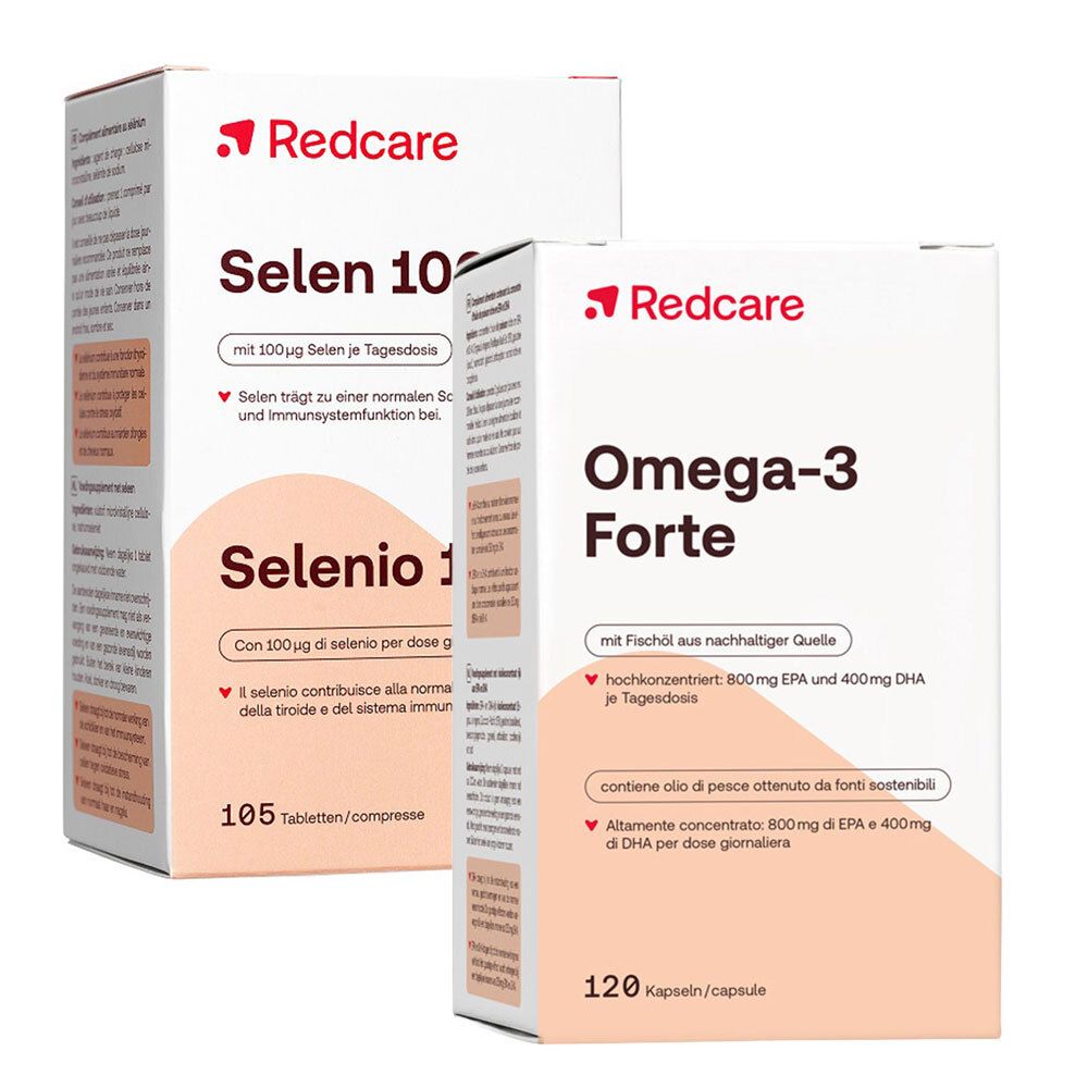 Redcare Omega-3 Forte Capsules + Redcare Sélénium 100