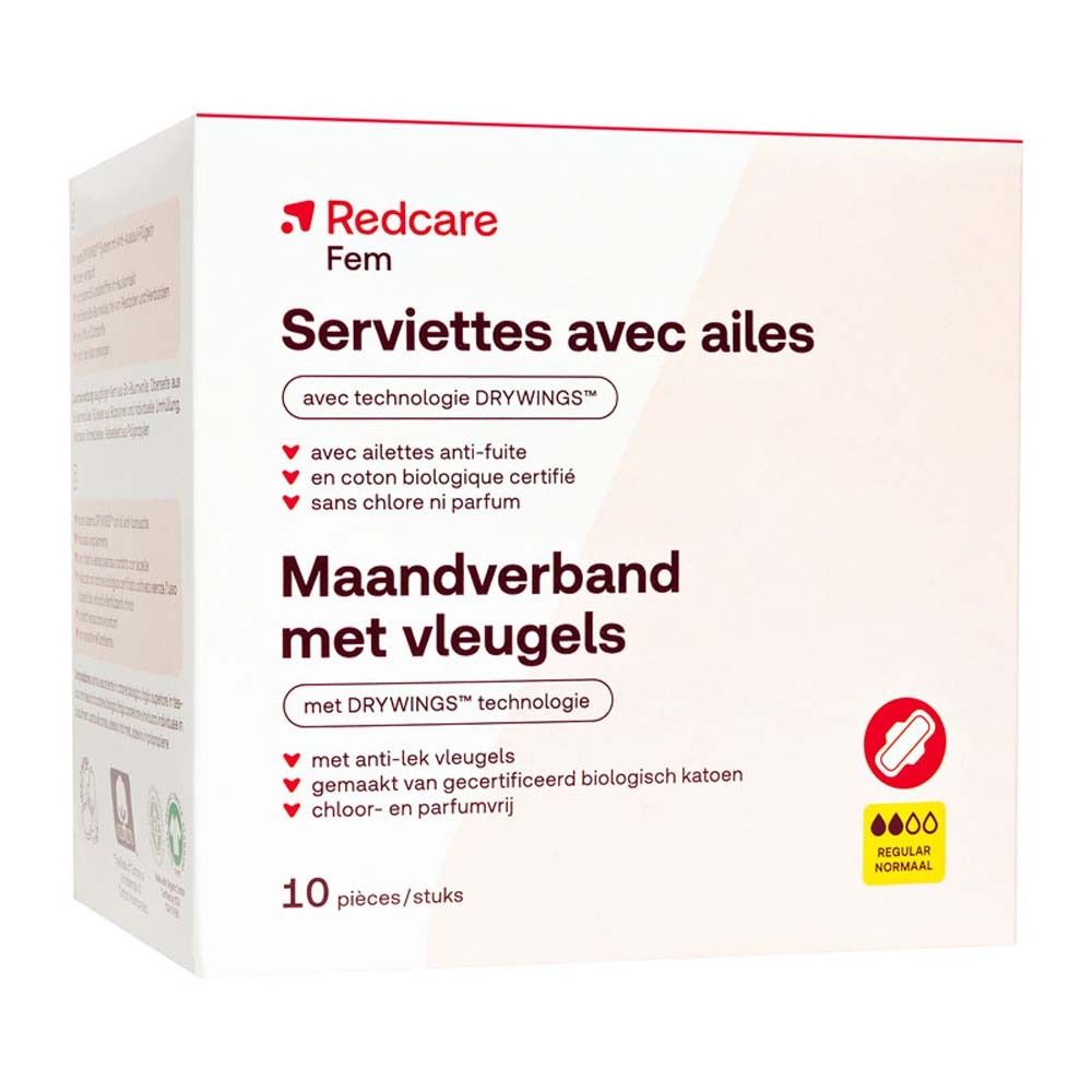 Redcare Fem serviettes hygiéniques à ailettes