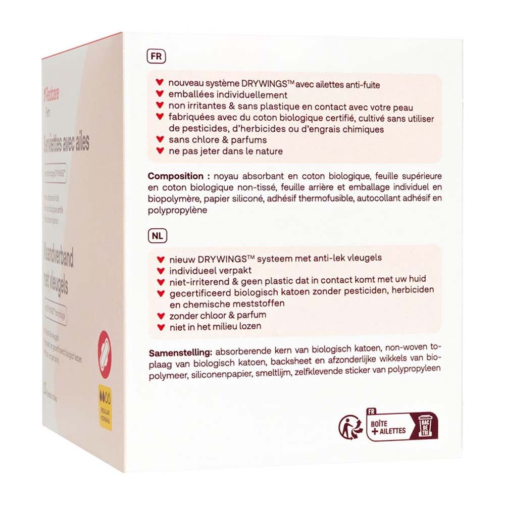 Redcare Fem serviettes hygiéniques à ailettes