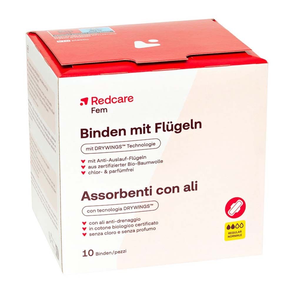 Redcare Fem serviettes hygiéniques à ailettes