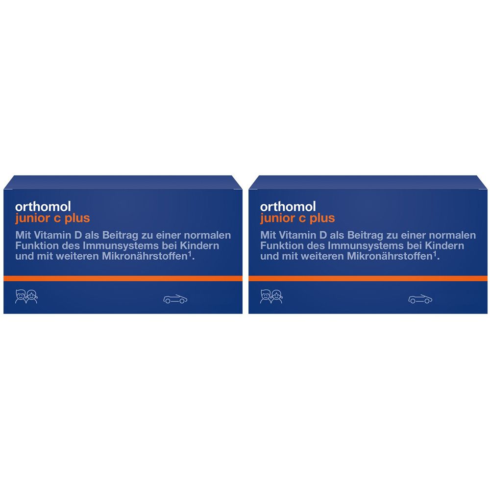 Orthomol junior C plus - mit Vitamin C als Beitrag zu einer normalen Funktion des Immunsystems - Waldfrucht und Mand./Orange - Kautabletten