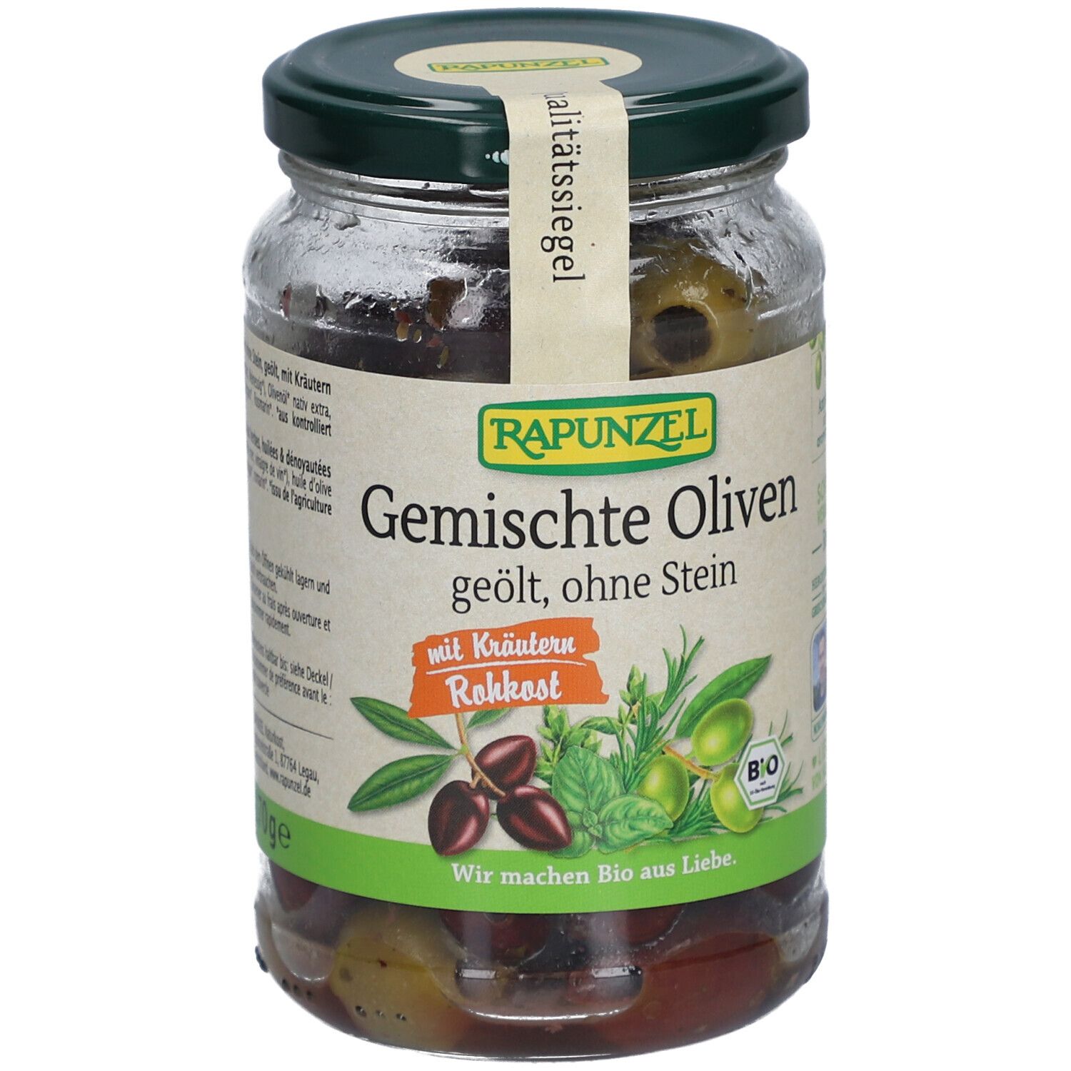 RAPUNZEL Olives mélangées aux herbes, dénoyautées et huilées