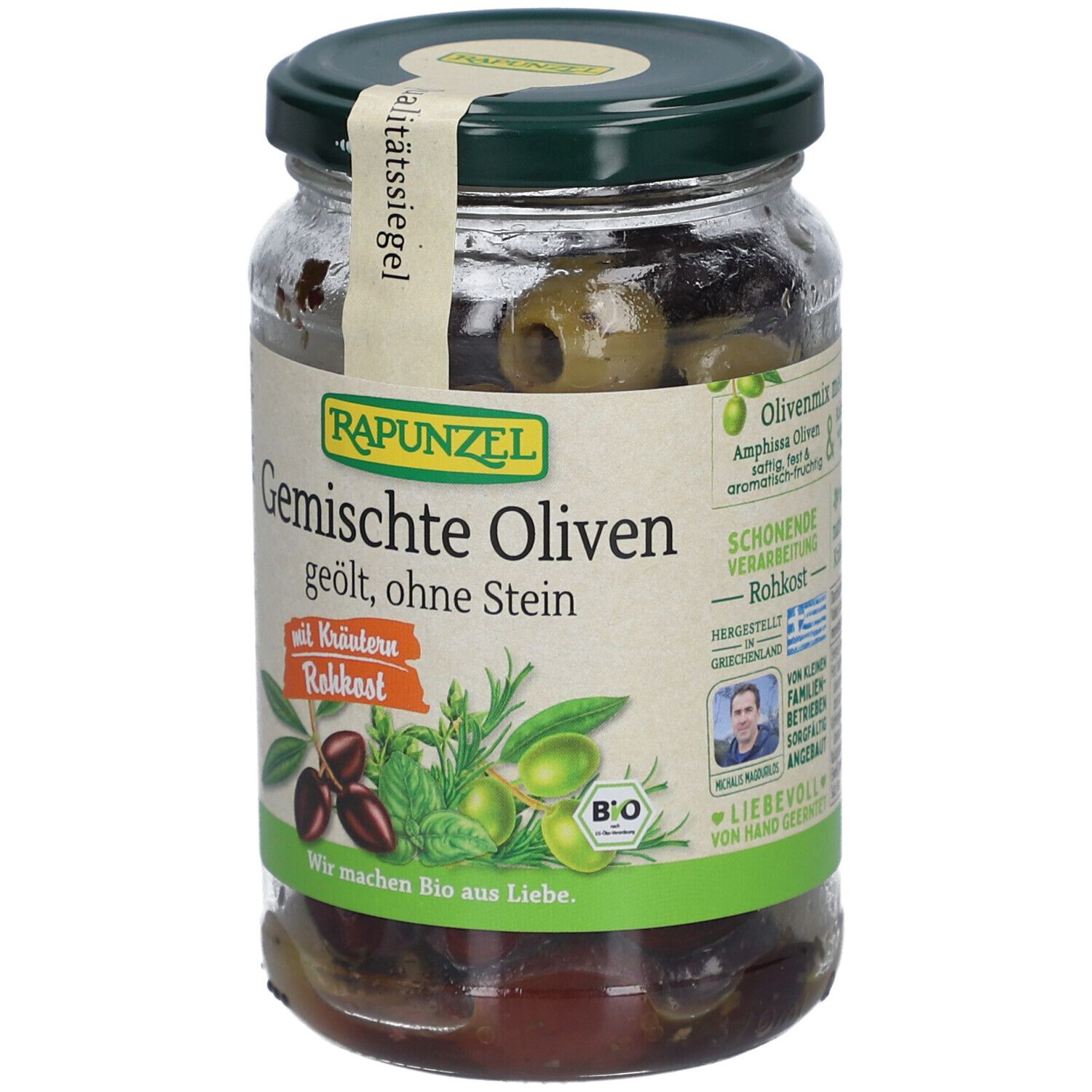 RAPUNZEL Olives mélangées aux herbes, dénoyautées et huilées