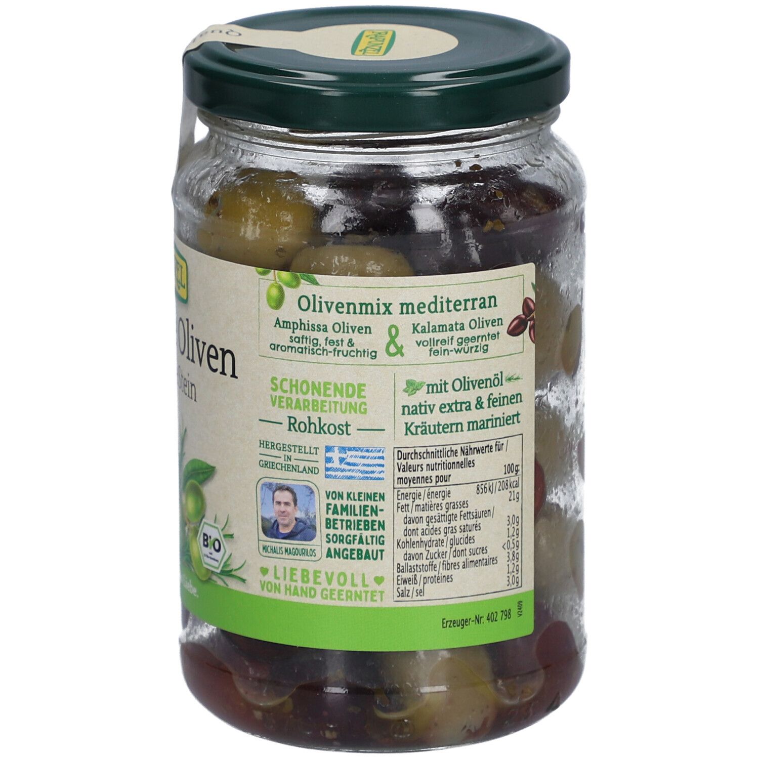 RAPUNZEL Olives mélangées aux herbes, dénoyautées et huilées