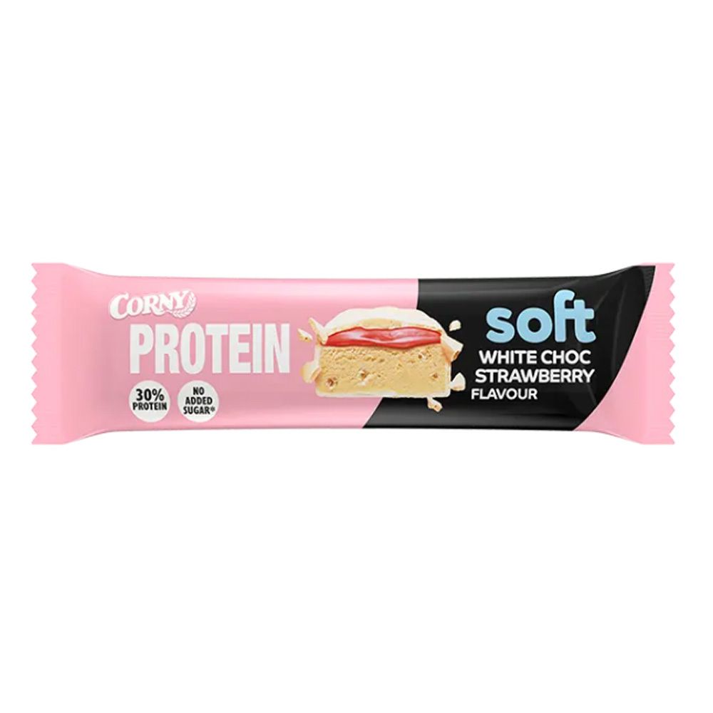CORNY Protein Soft Barre protéinée Chocolat Blanc Fraise
