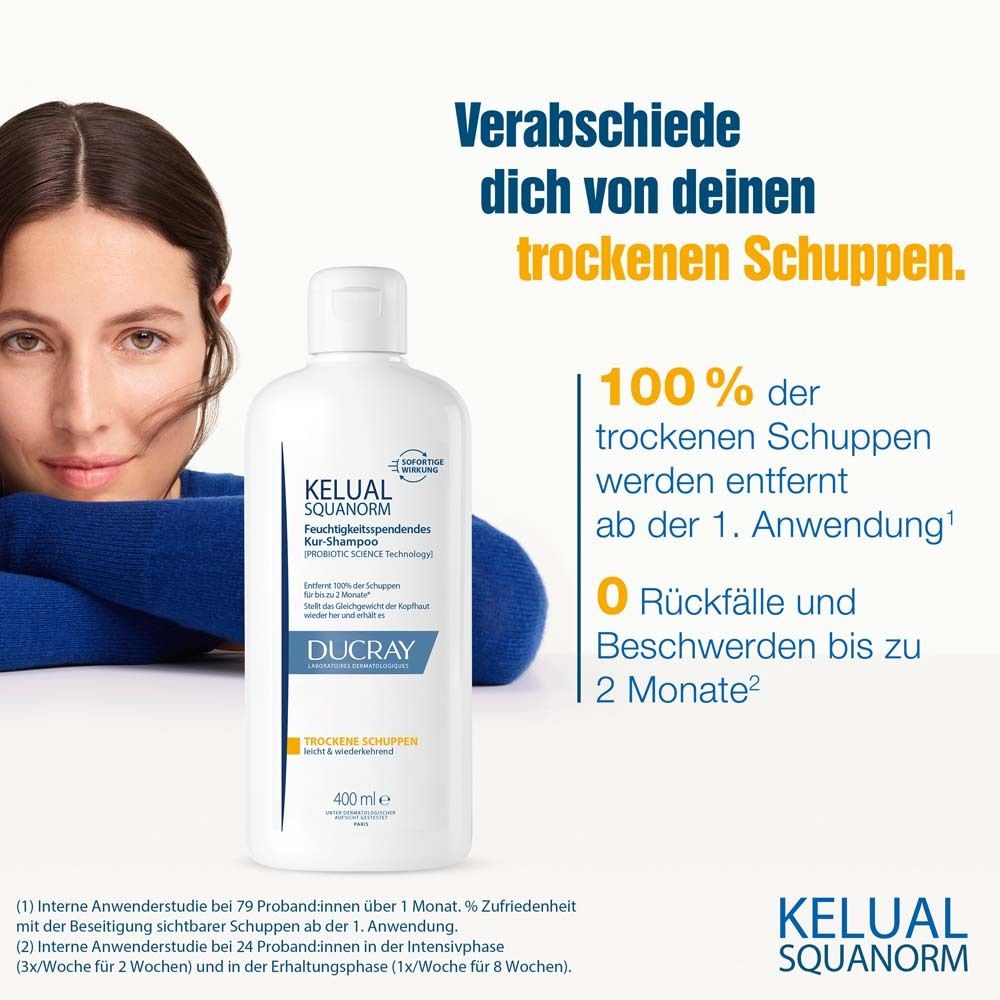 DUCRAY KELUAL SQUANORM tonique cuir chevelu + DUCRAY KELUAL SQUANORM shampooing pellicules sèches