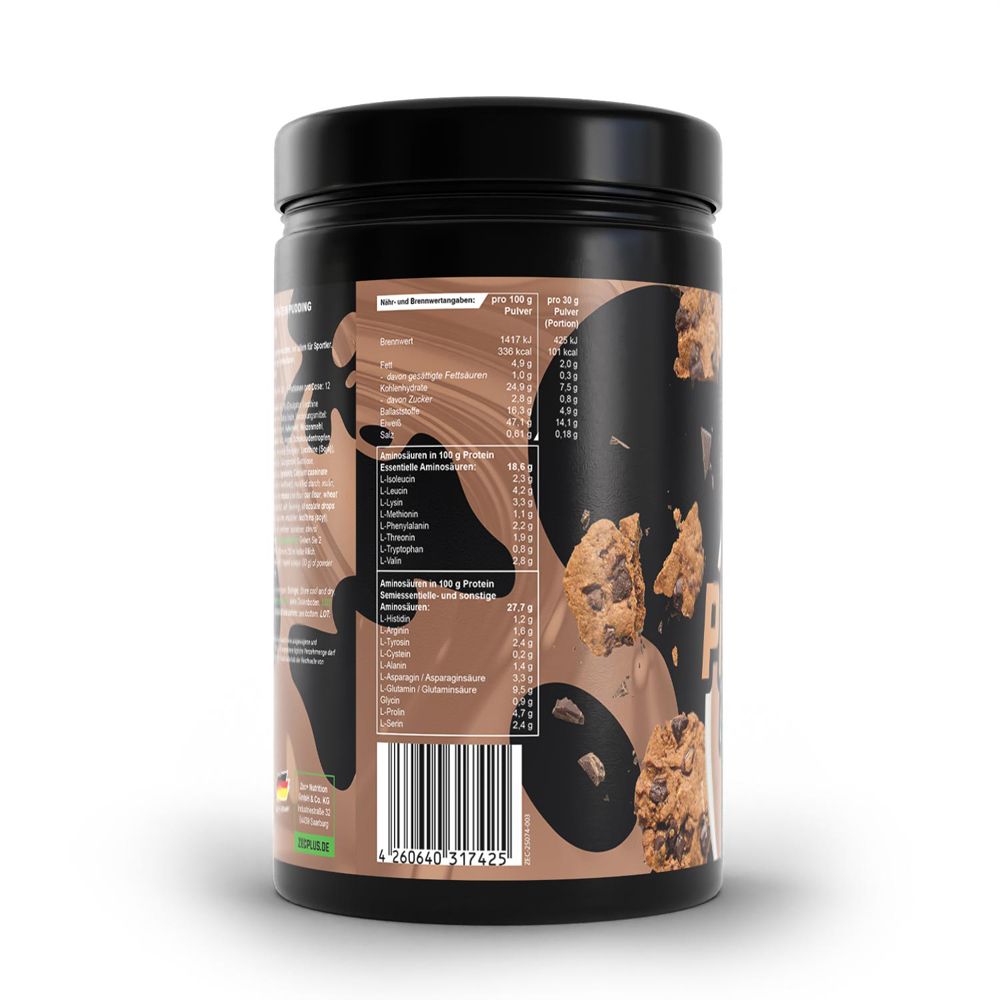 Dos du pot noir. Informations nutritionnelles et liste des ingrédients. Code-barres. Fabriqué en Allemagne.