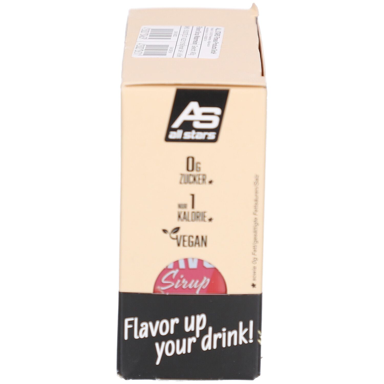 Emballage produit avec 5 bouteilles de sirop Flavor. Carton avec logo, informations et texte.