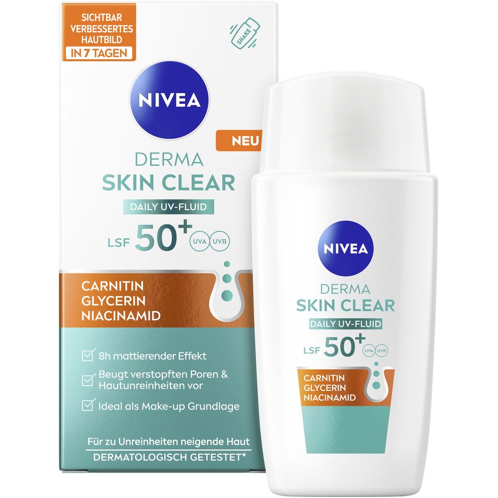 NIVEA DERMA SKIN CLEAR Daily UV Fluid LSF 50: Produktbild