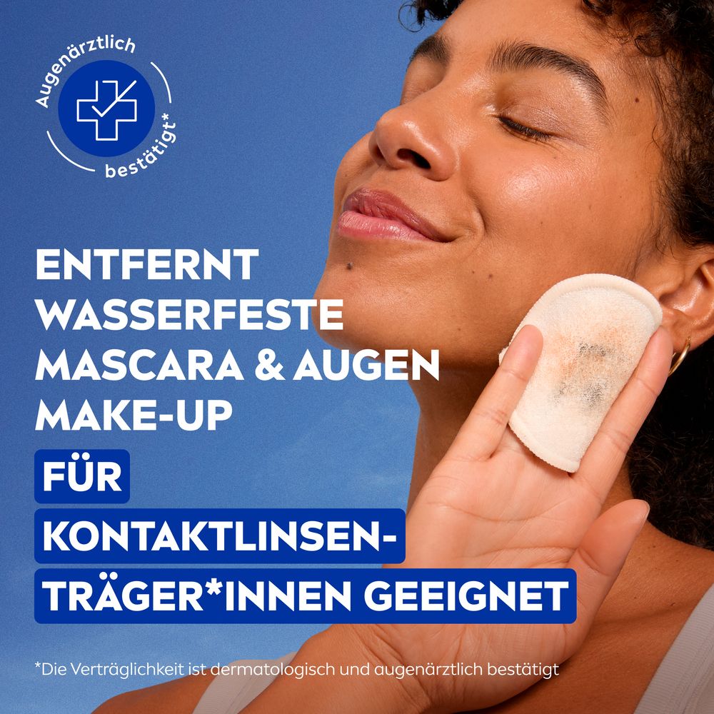 NIVEA Augen Make-up Entferner. Entfernt wasserfeste Mascara. Für Kontaktlinsenträger geeignet.