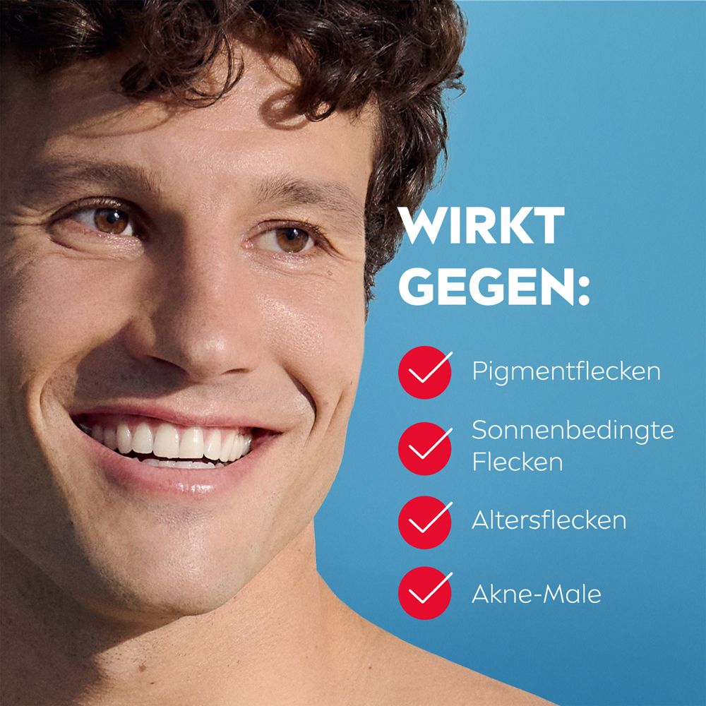 NIVEA MEN Anti-Age Power : agit contre taches pigmentaires, taches solaires, taches de vieillesse et marques d'acné.