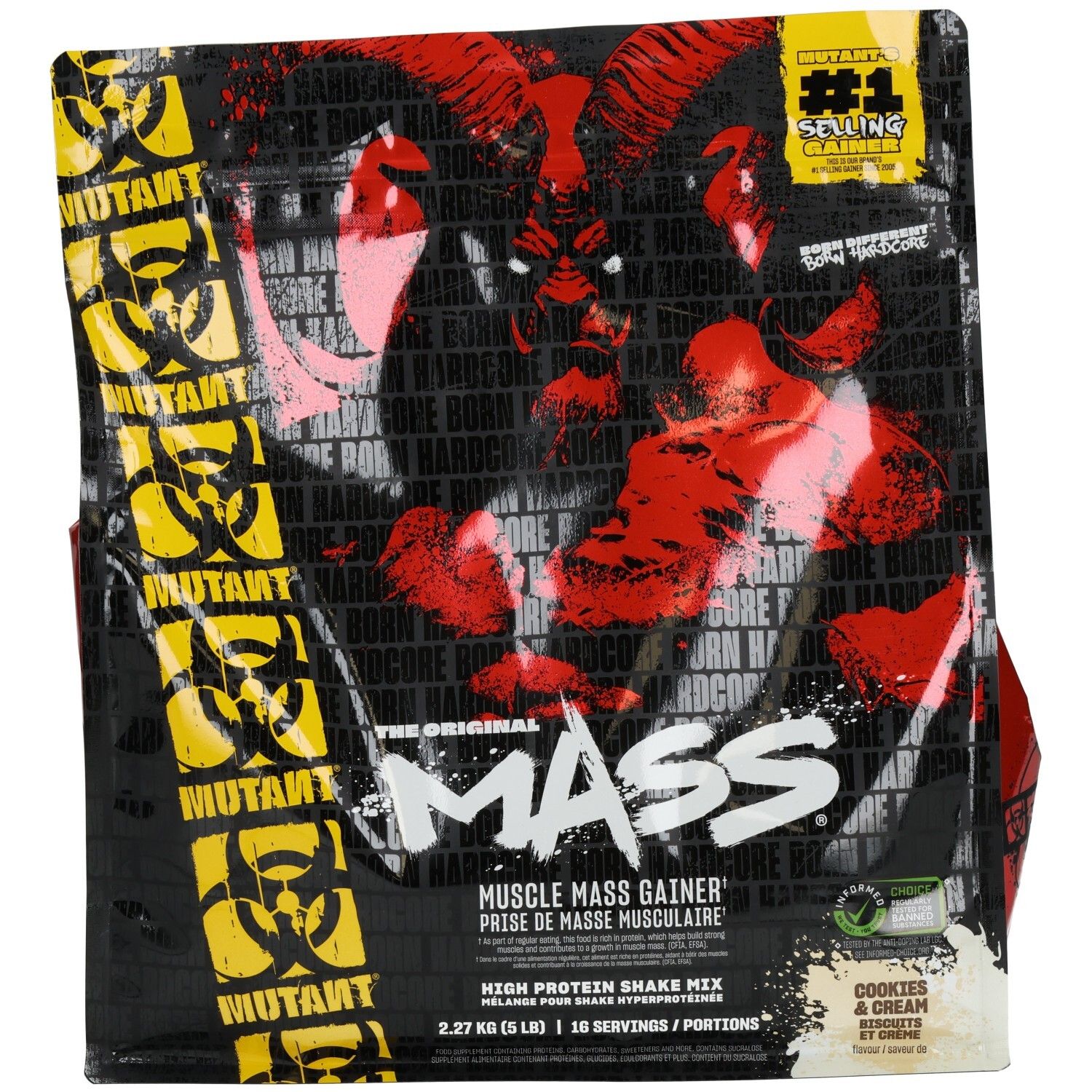 Beutel mit Muskelmasse-Gainer, "The Original Mass", "Cookies & Cream".