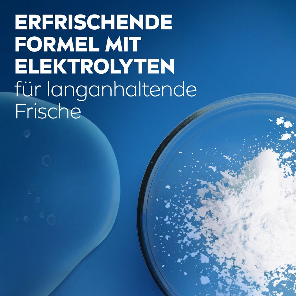 Erfrischende Formel mit Elektrolyten für langanhaltende Frische.