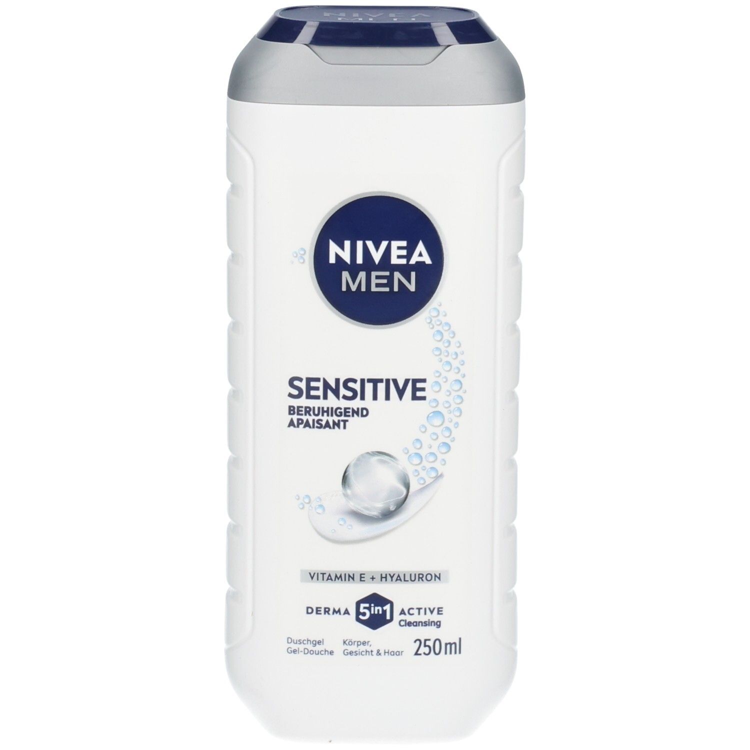 Nivea Men Sensitive Duschgel, 250ml, mit Vitamin E + Hyaluron.