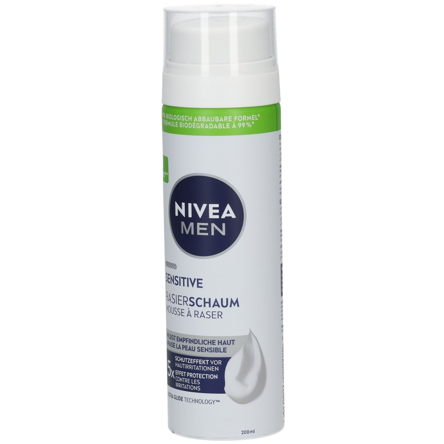 Nivea Men Sensitive Rasierschaum in weißer Dose mit blauem Nivea Men Logo. 200ml.