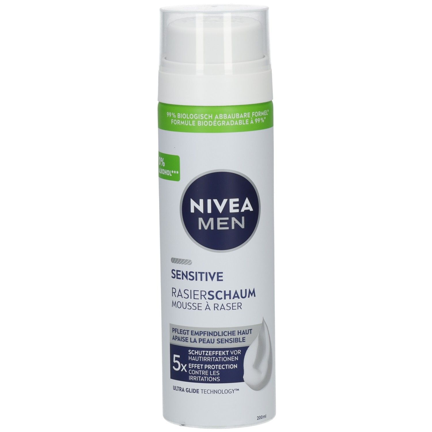 Nivea Men Sensitive Rasierchaum, 200ml Dose mit Pumpspender.