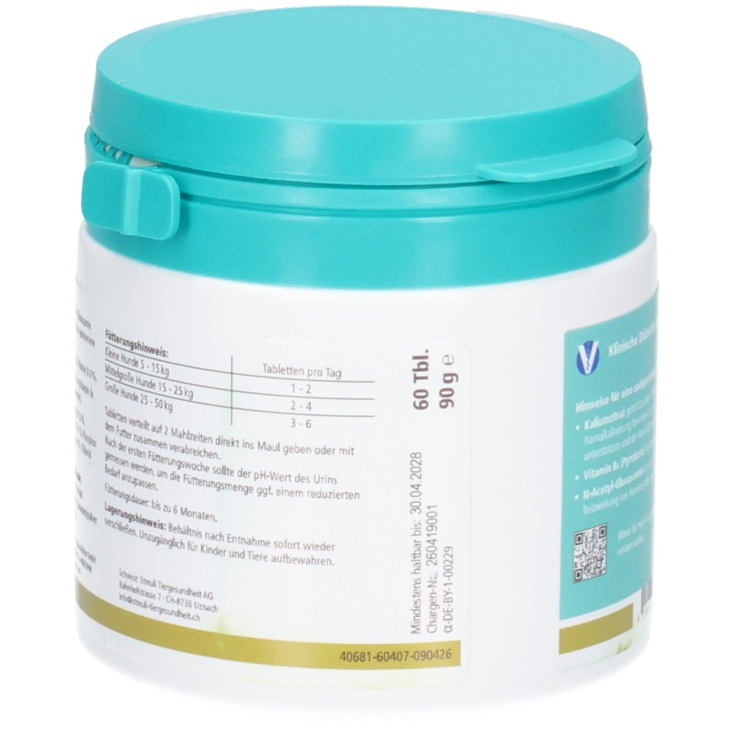 Dose mit Almopharm allrodin UTI Vitalstoffen für den Harnstrakt von Kleintieren.