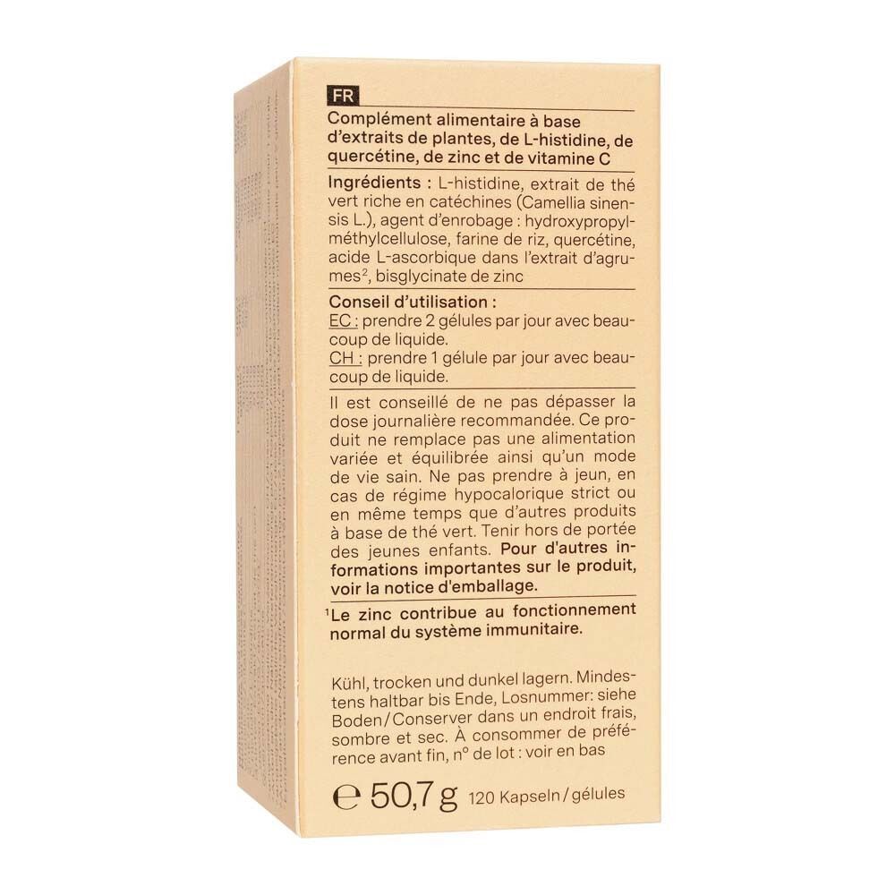 Verpackung mit detaillierten Produktinformationen und Inhaltsstoffen.