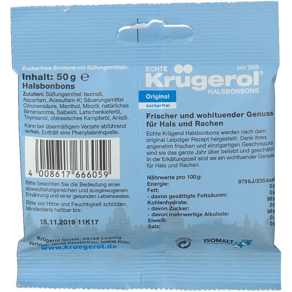 KRÜGEROL Halsbonbons zuckerfrei