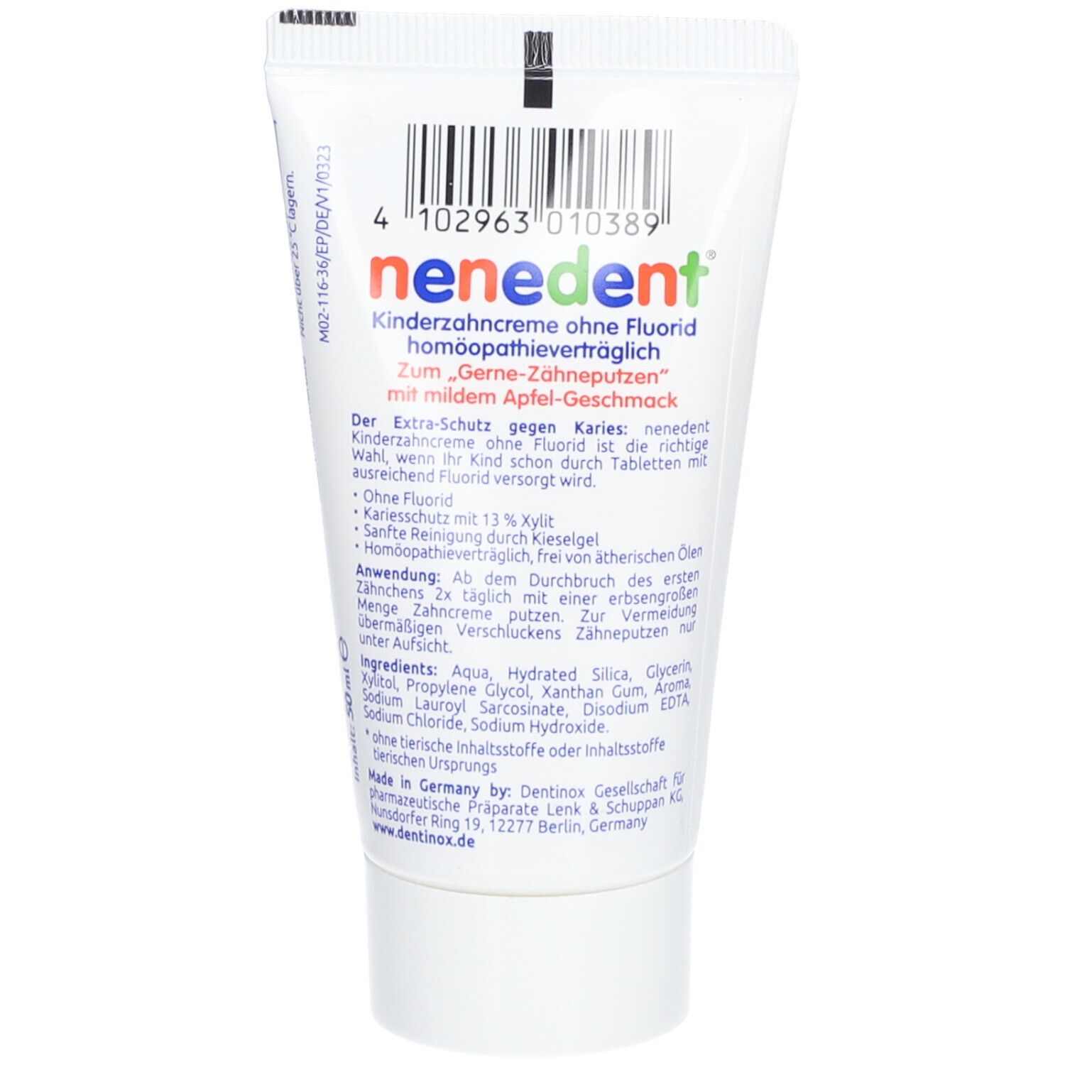 Nenedent® Dentifrice sans fluor