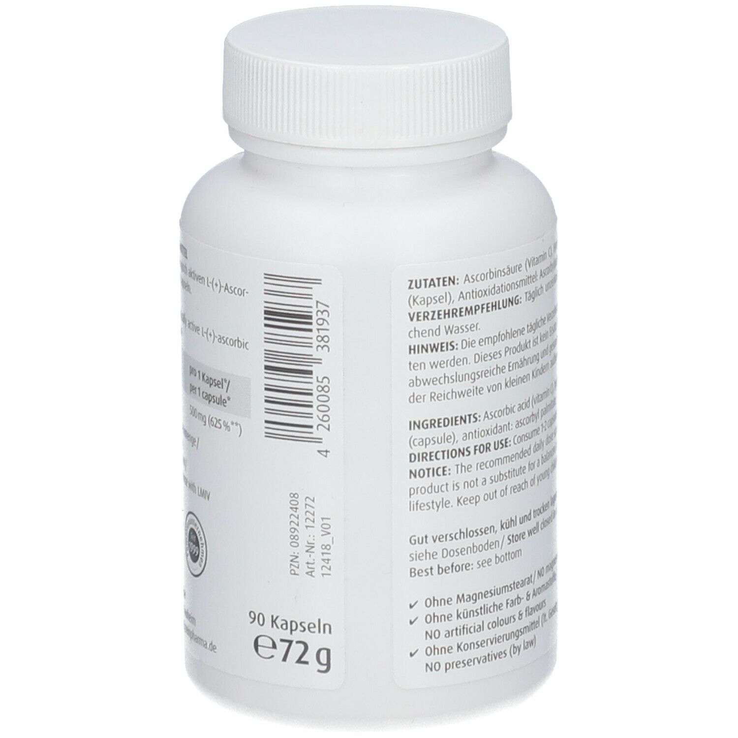 ZeinPharma® Vitamin C Kapseln 500 mg