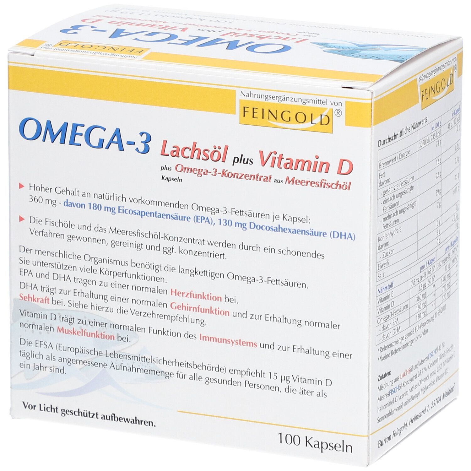 Omega-3 Lachsöl plus Vitamin D und Omega 3