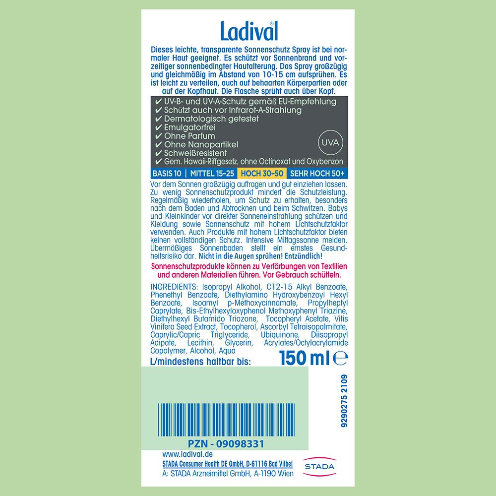 Ladival® Aktiv Spray de protection solaire SPF 30