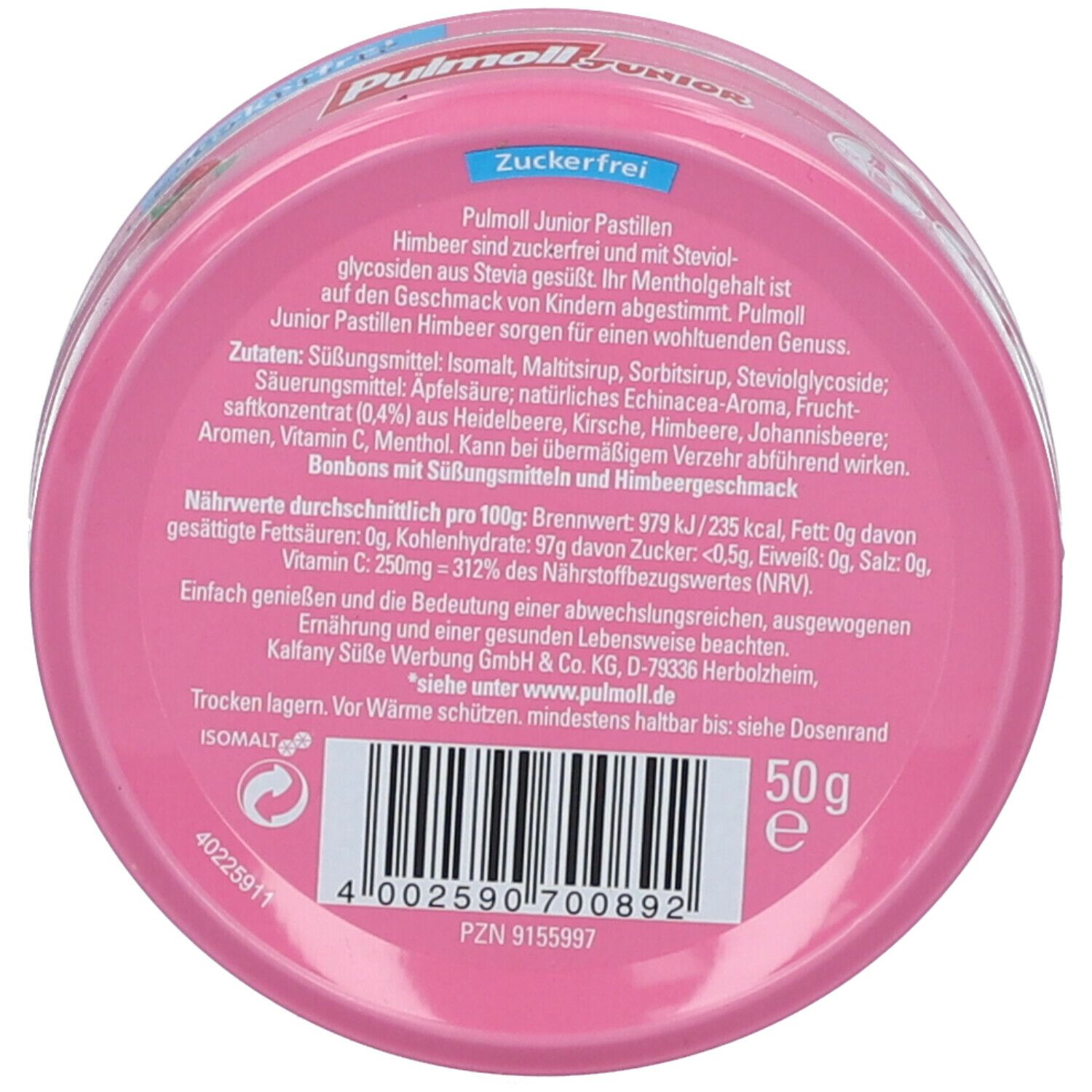 Pulmoll® Junior "Hals-Fee" Himbeer Zuckerfrei