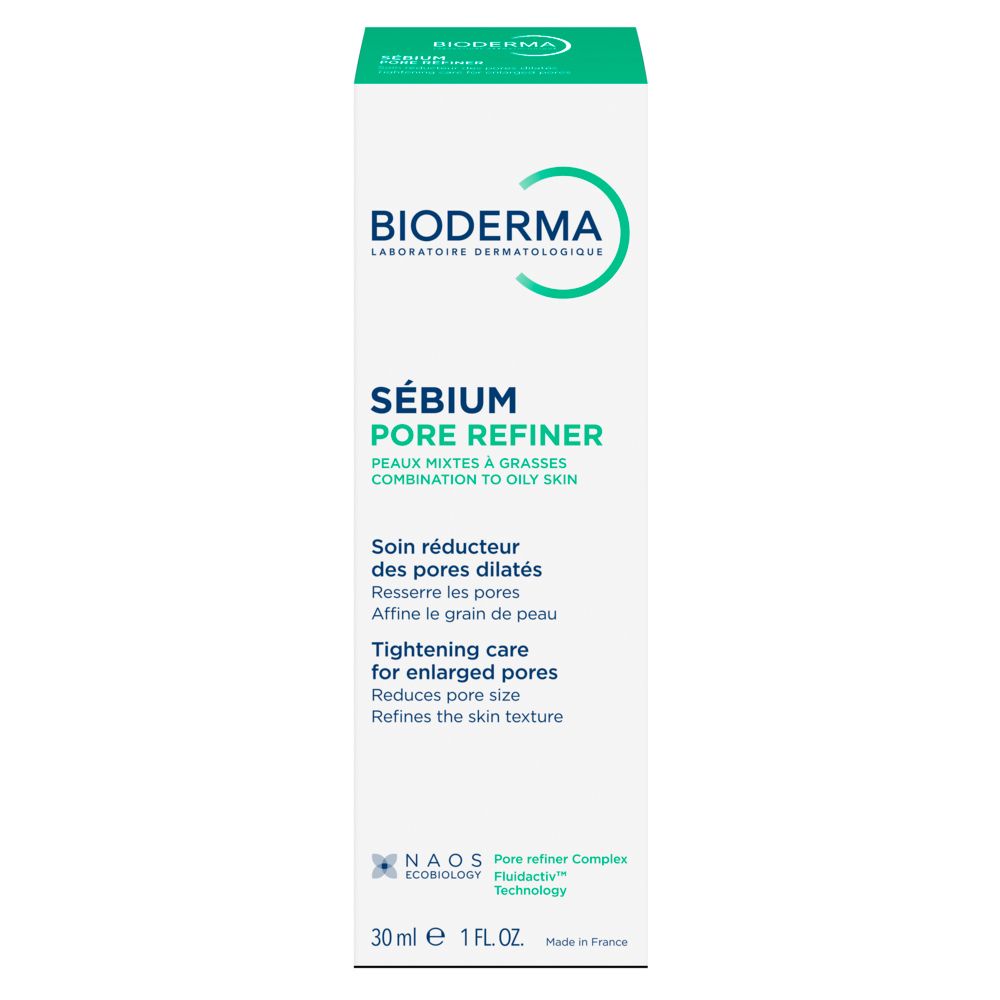 Boîte BIODERMA Sébium Pore Refiner de 30 ml.