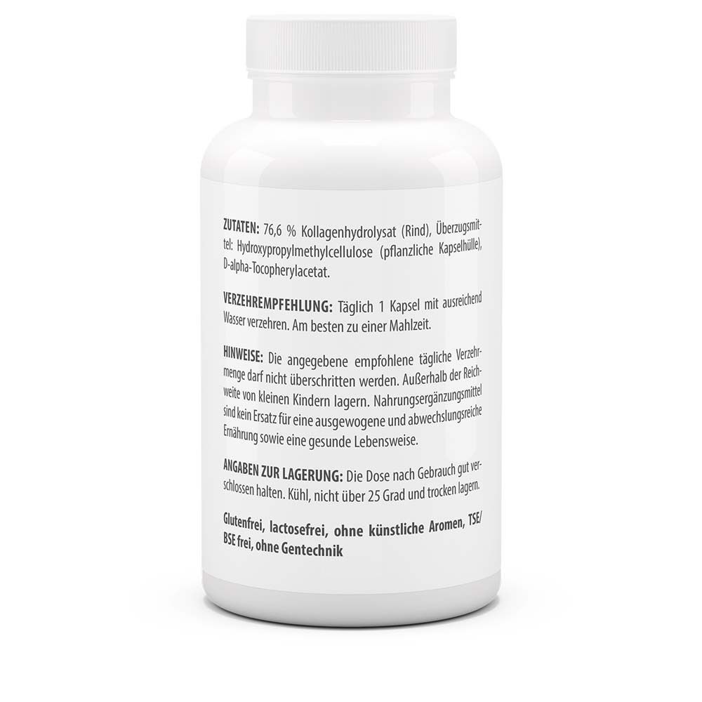 Dos du flacon blanc. Informations sur les ingrédients, la posologie, le stockage et les avertissements. Sans gluten, sans lactose.