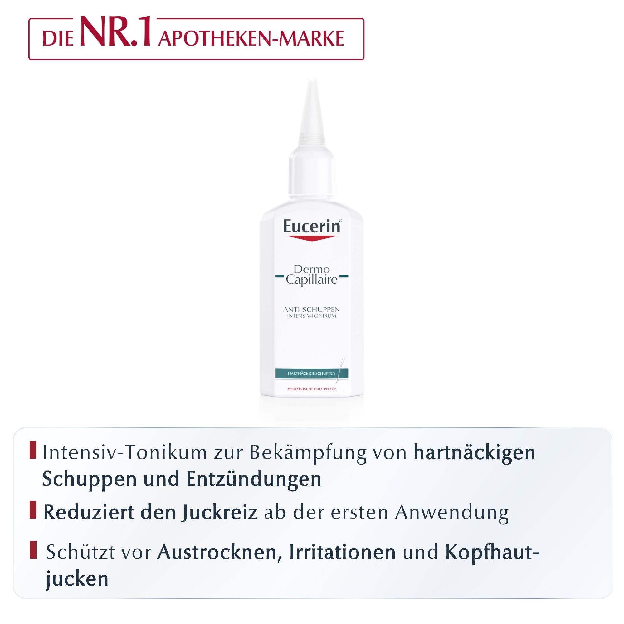 Eucerin DermoCapillaire Anti-Schuppen Intensiv-Tonikum – bekämpft wirksam hartnäckige Schuppen und mindert Juckreiz