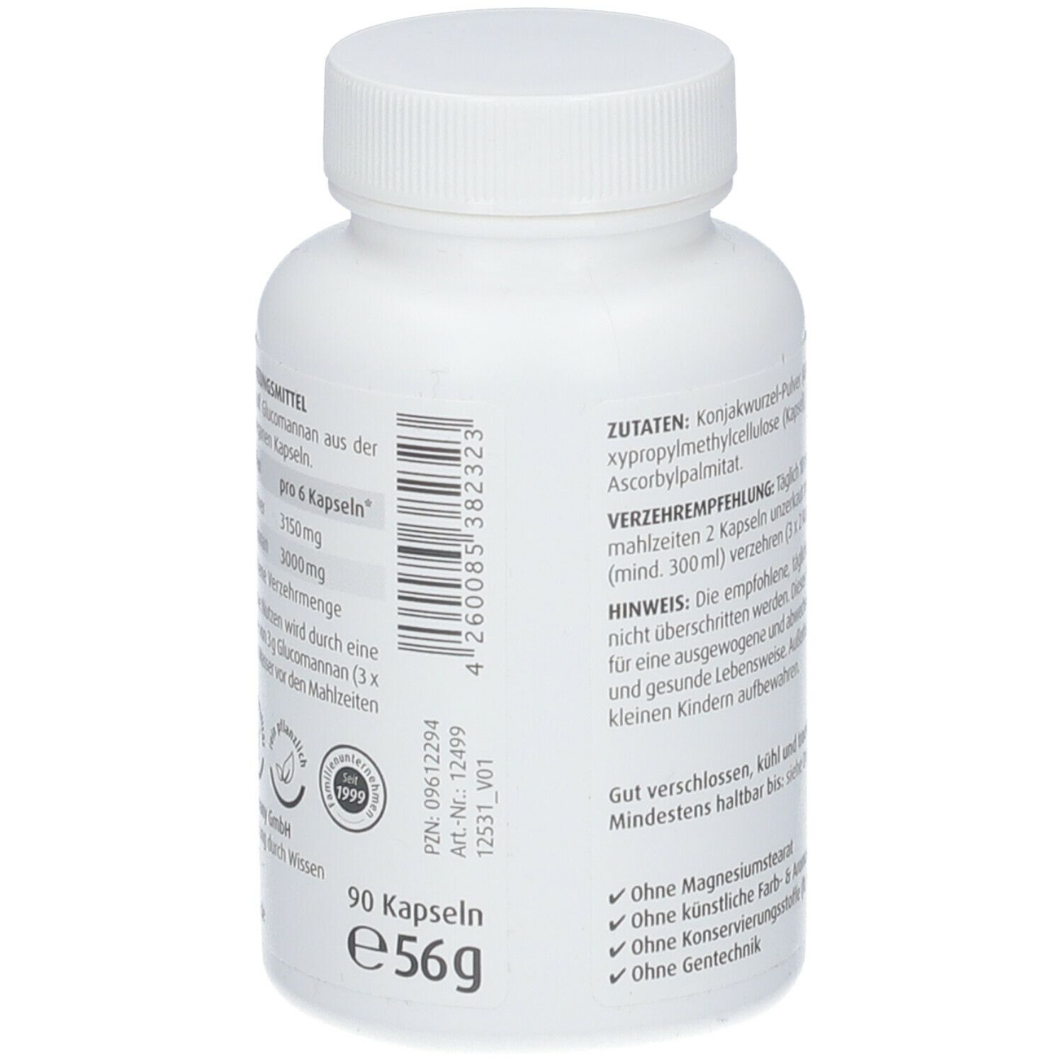 ZeinPharma® Glucomannan Sättigungskapseln 500 mg