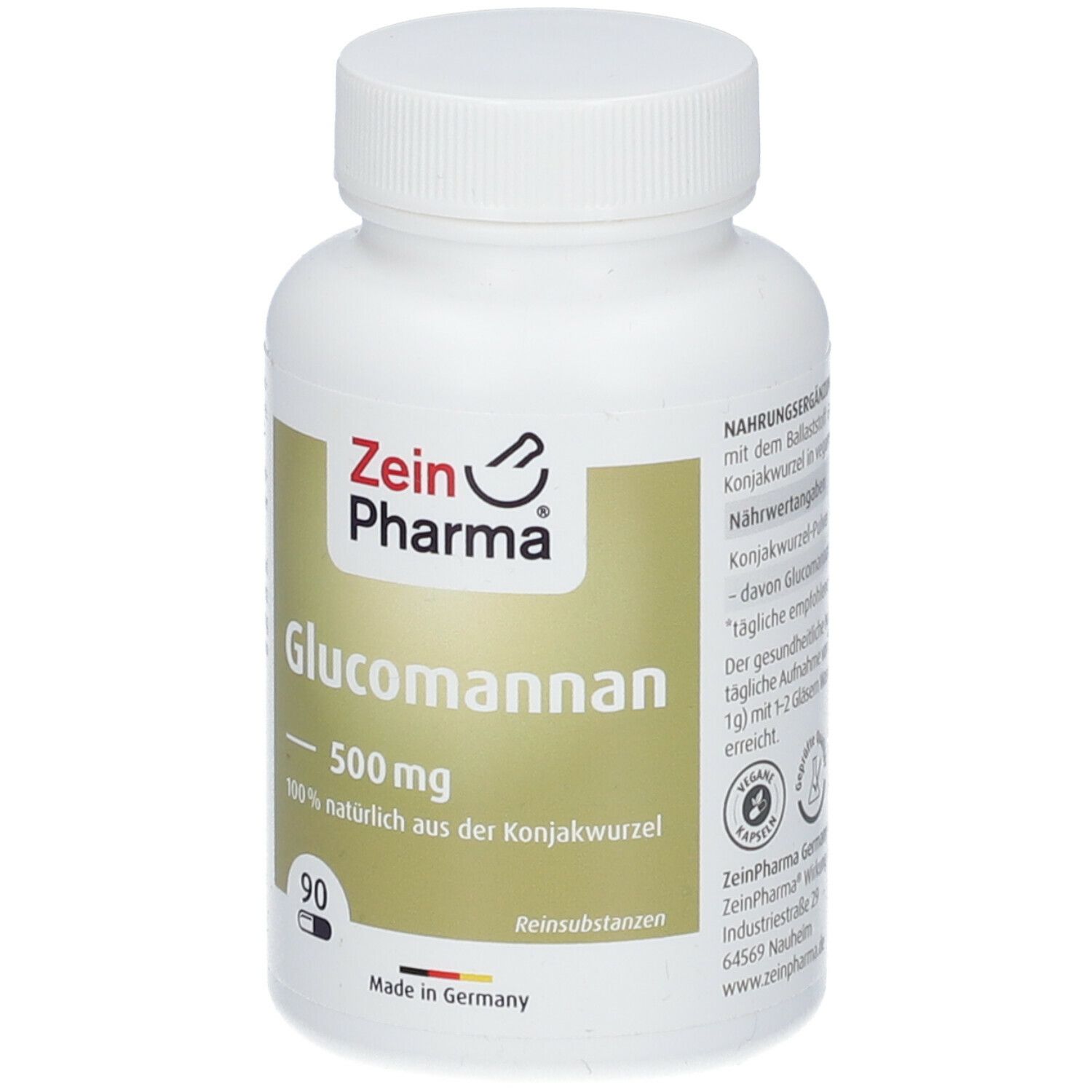 ZeinPharma® Glucomannan Sättigungskapseln 500 mg 90 St - Redcare Apotheke