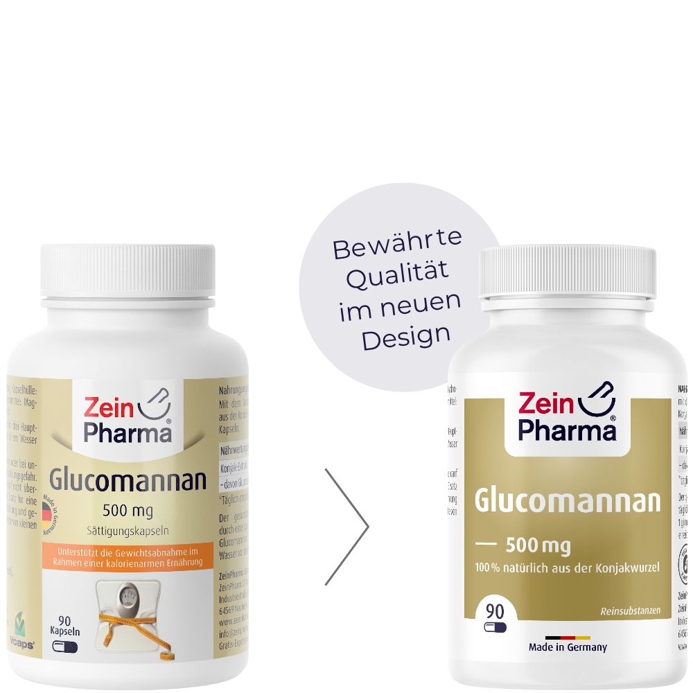 mg ZeinPharma® Redcare Glucomannan Apotheke - 90 St 500 Sättigungskapseln