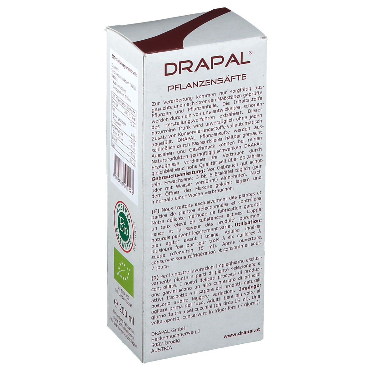 DRAPAL® BIO-SPITZWEGERICH Jus de plantes