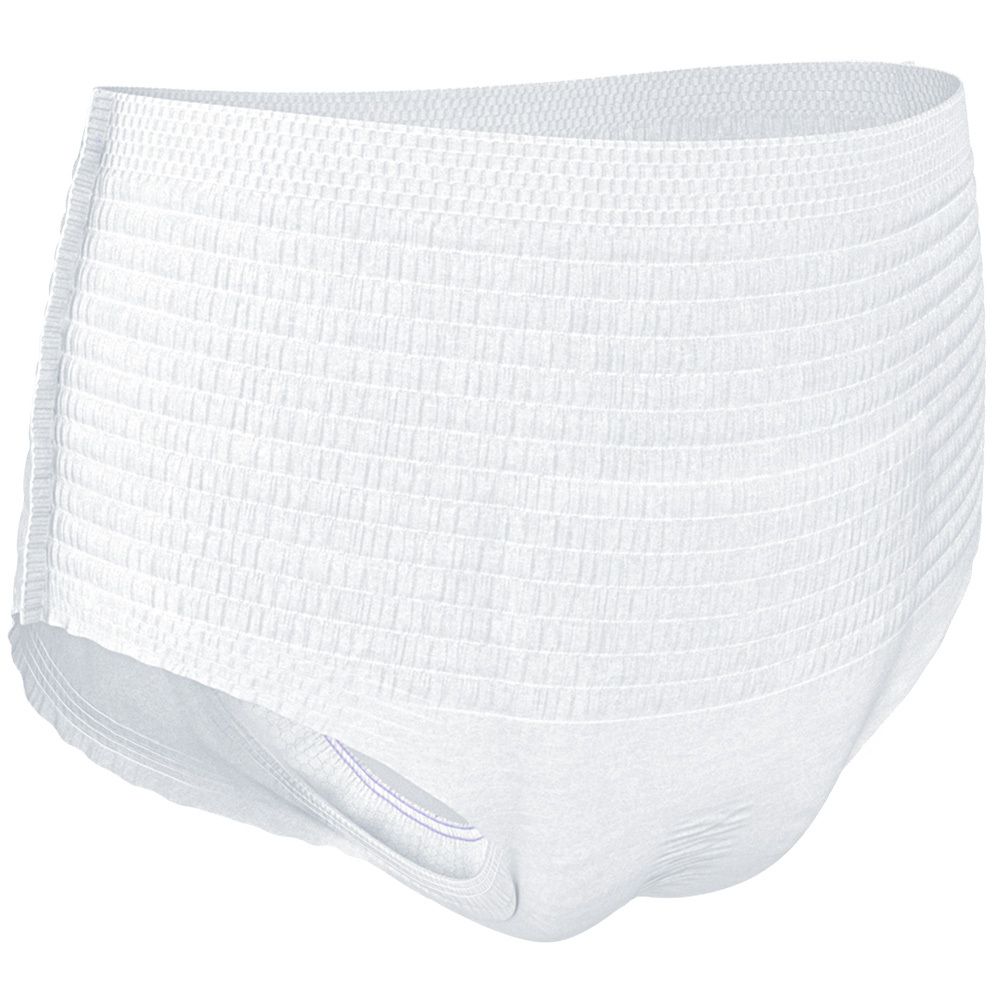 Culotte d'incontinence blanche. Taille et jambes élastiques. Surface texturée pour un meilleur ajustement et protection.