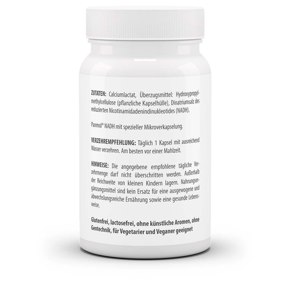 Dos du flacon blanc. Ingrédients, recommandation de consommation, conseils. Sans gluten, sans lactose, sans arômes artificiels.