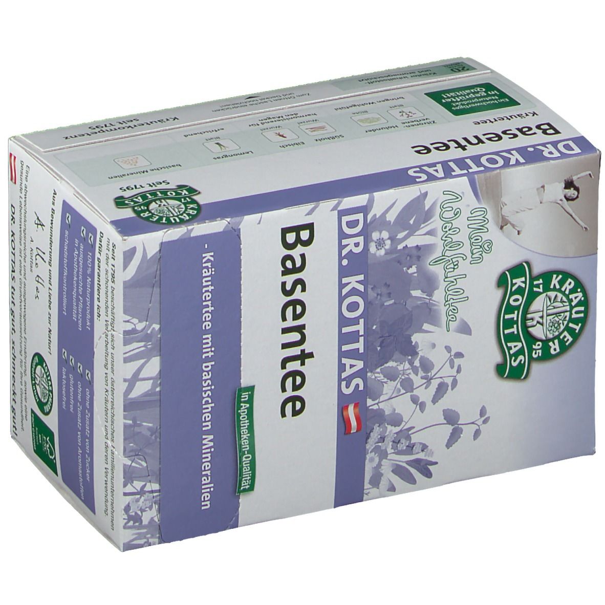 DR. KOTTAS Basentee Kräutertee mit basischen Mineralien, 20 Beutel.