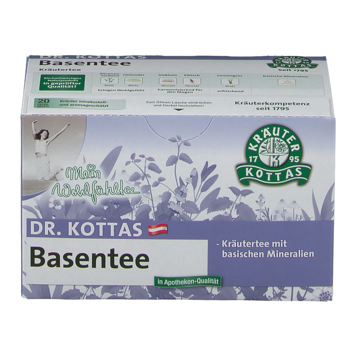 DR. KOTTAS Basentee Kräutertee mit basischen Mineralien, 20 Beutel.
