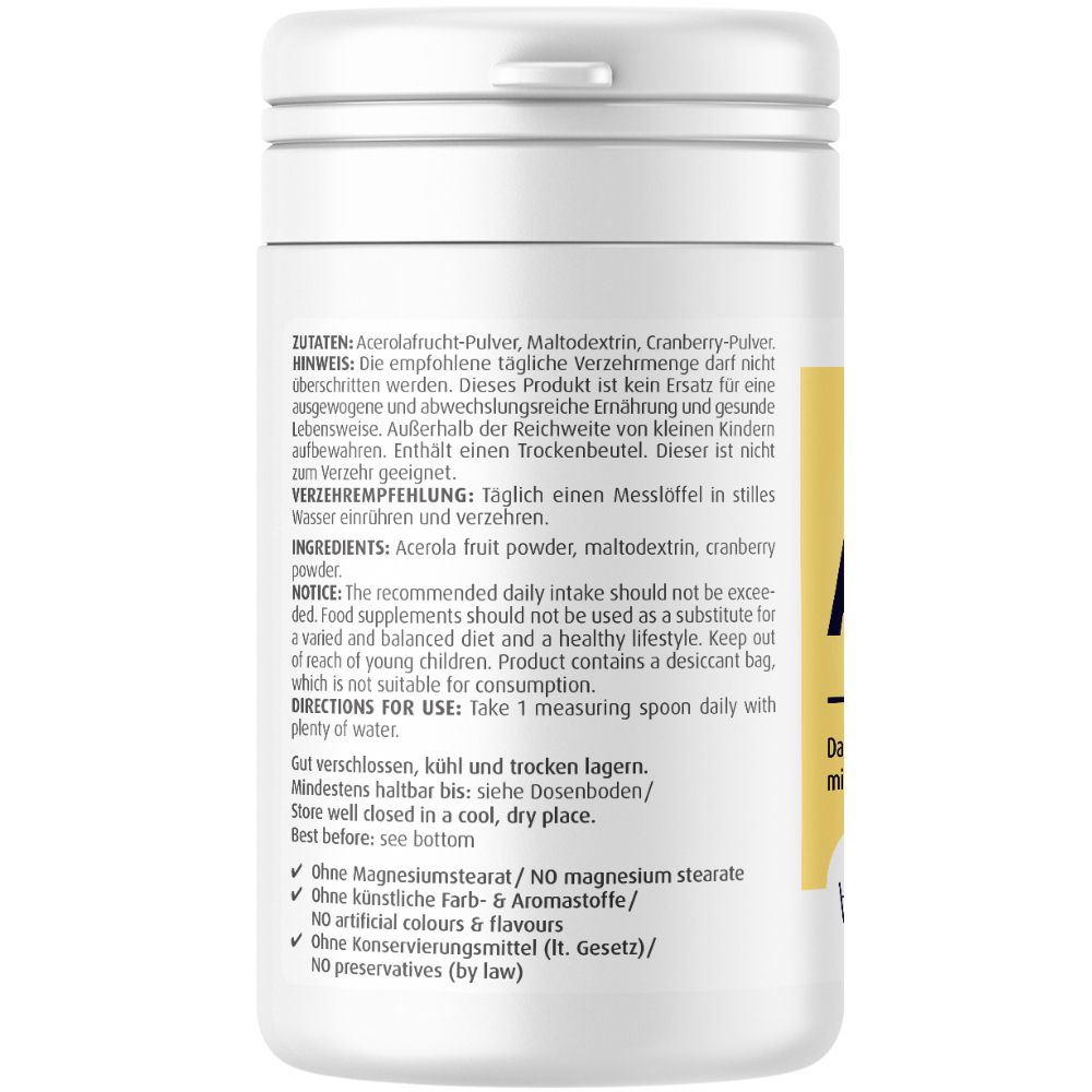 Poudre d'acérola avec vitamine C ZeinPharma