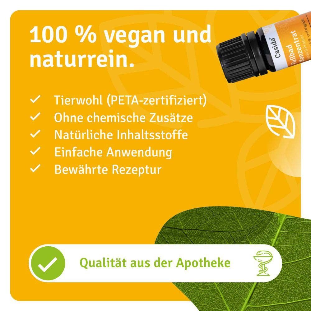 Produktflasche mit Text: '100 % vegan und naturrein'. PETA-zertifiziert, ohne chemische Zusätze, einfache Anwendung, bewährte Rezeptur.