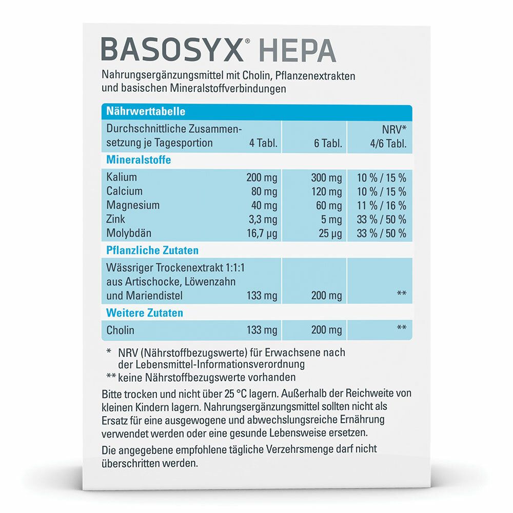 SYXYL BASOSYX® HEPA mit Cholin, unterstützt die Leberfunktion zu erhalten