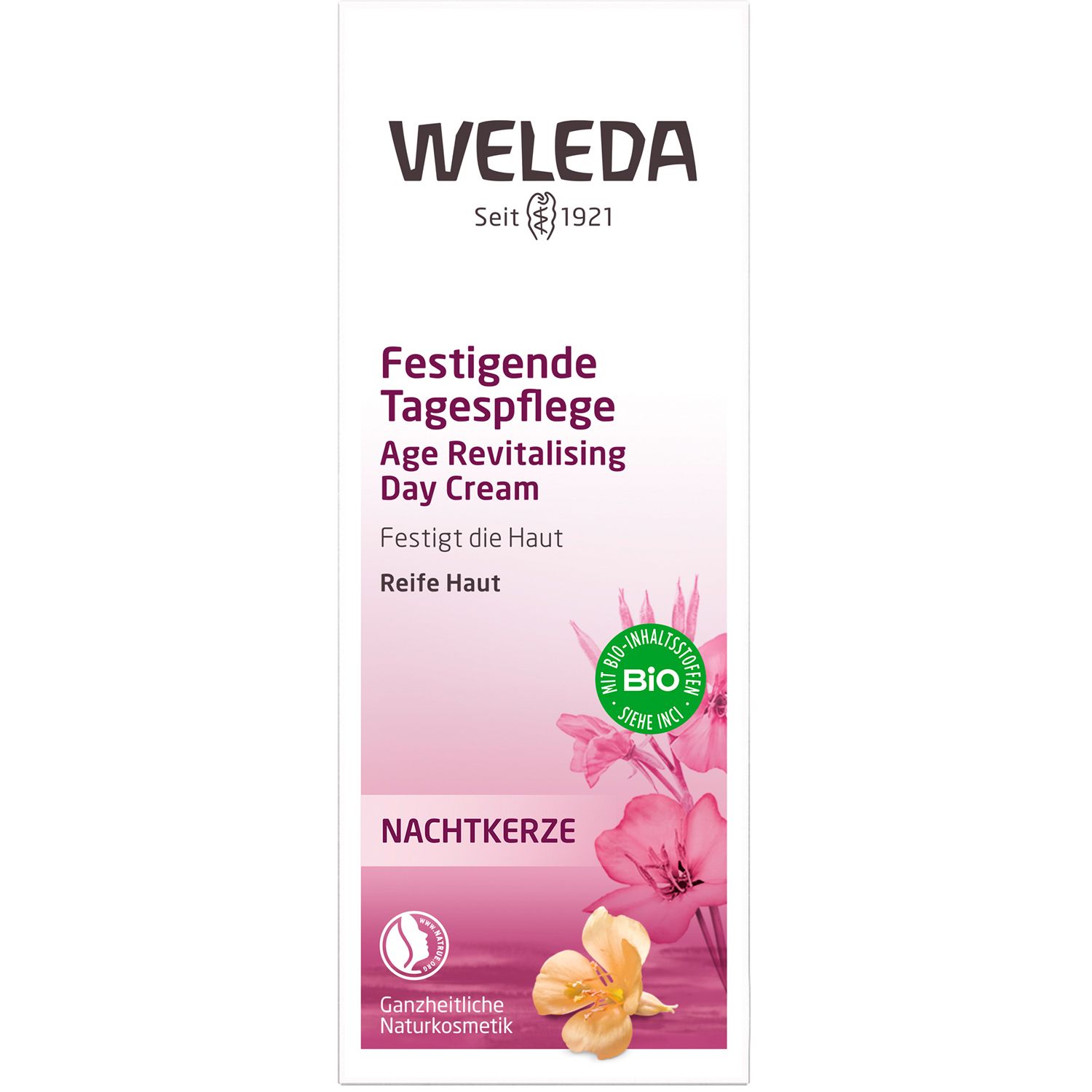 Weleda Tagescreme NachtkerzeWeleda Tagescreme Nachtkerze - festigende, aufpolsternde Pflege für reife Haut, spendet Feuchtigkeit